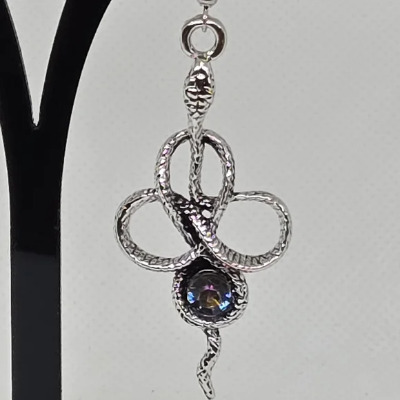 Snake Earrings with Rhinestone - Picture 6 of 6